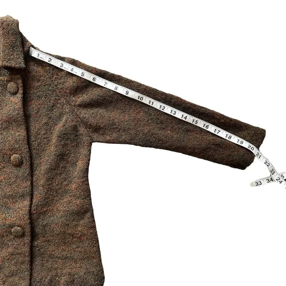 Girls Boulce Knit Brown Double Breasted Sweater  Cardigan Flecks Approx. Size 12